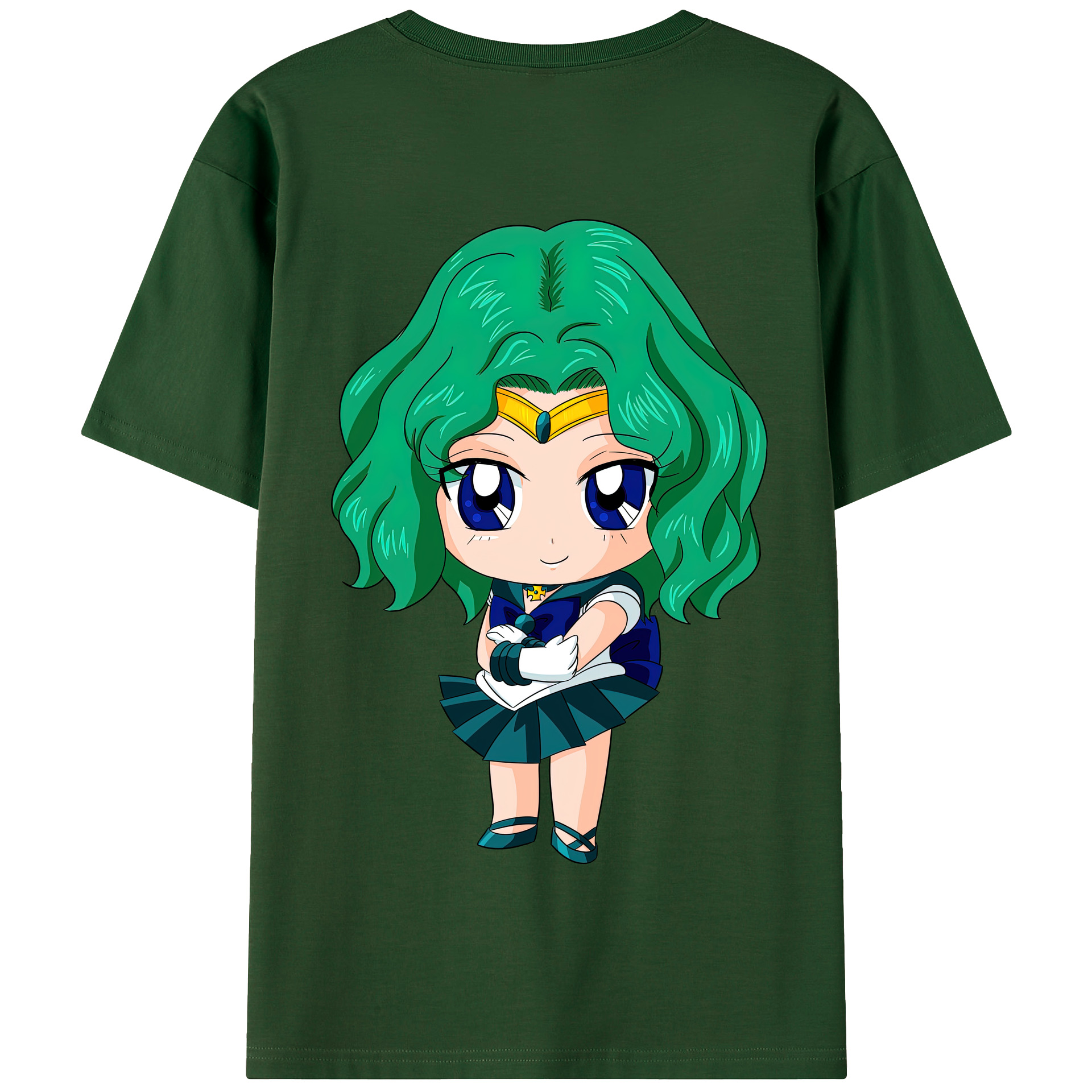 （画像用） 美少女戦士セーラームーン 海王 みちる（かいおう みちる） Sailor Moon Kaiou Michiru 綿100％半袖Tシャツ（背面プリント）